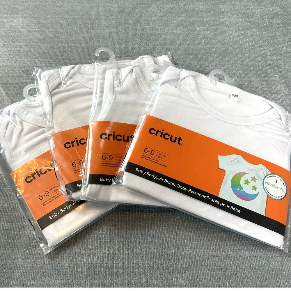 Lot of 4 NWT Cricut Infusible Ink Baby Bodysuit Blanks 6-9M